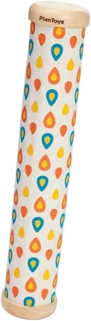 PlanToys Rain Drum, Rain Maker, Rain Stick Toddler Toy - Sustainably-Made Green Toy, Kids Musical Instrument