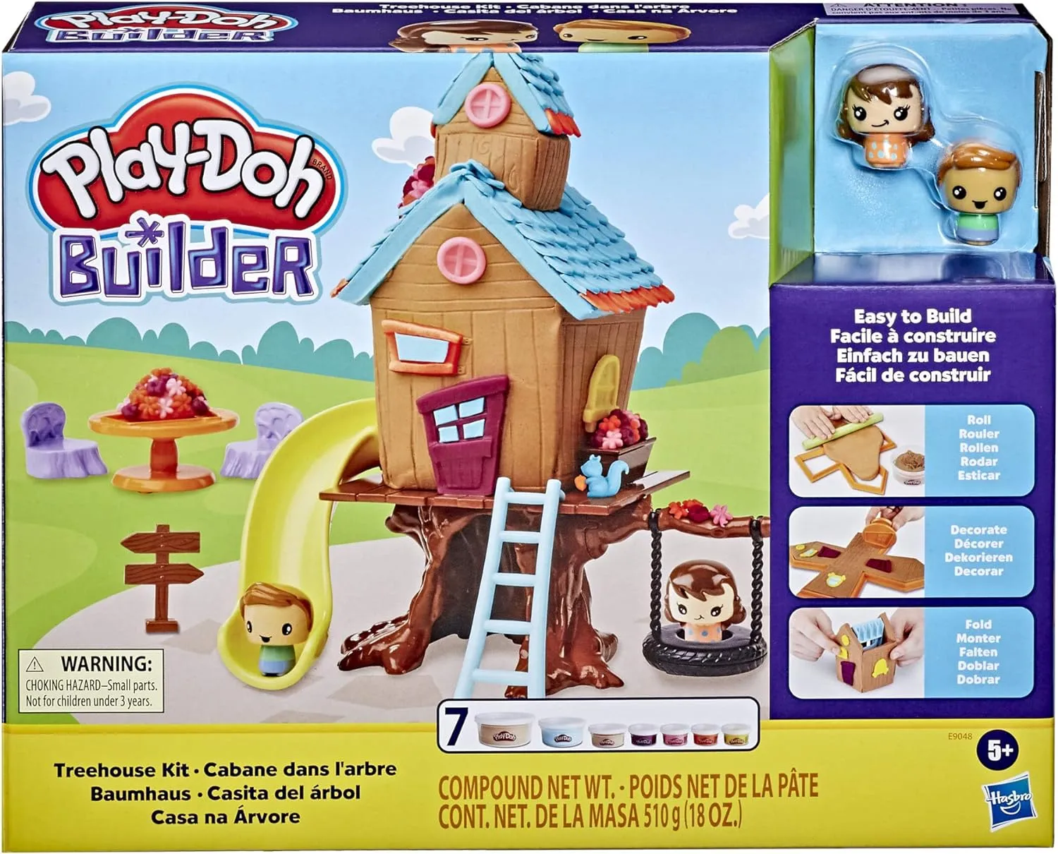 Play-Doh Builder Treehouse Toy Building Kit for Kids 5 Years and Up with 7 Non-Toxic Colors - Easy to Build DIY Craft Set (Amazon Exclusive)