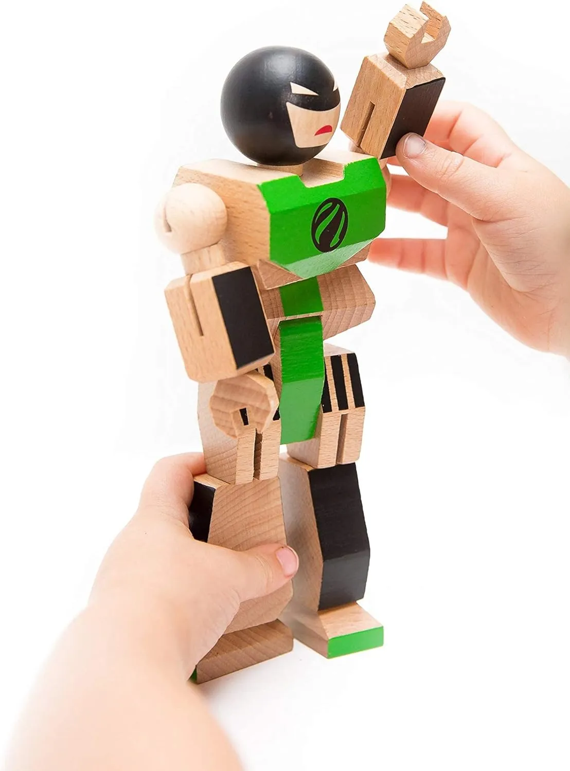 Playhard Hero Action Figures – Birch Wood Baby Toys for Imaginative Play – Sturdy & Durable Hero Toy for Kids with Solid Wood Storage Box