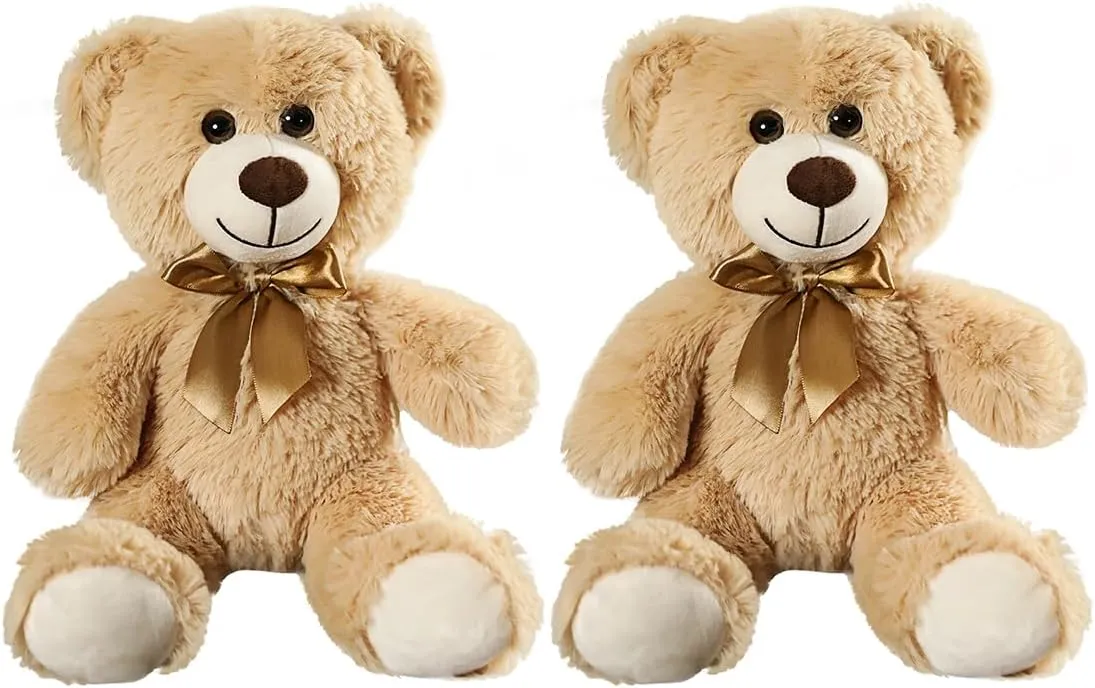 Plush Teddy Bear Stuffed Animal Bear Gift for Kids and Girls, Party Home Decoration 13.8 Inches(Khaki Khaki)