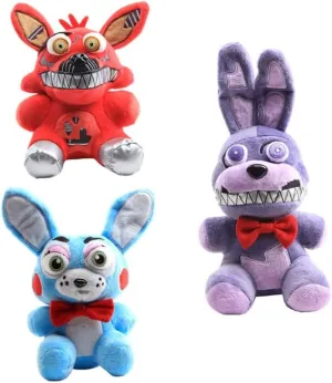 Plush Toys Nightmare Foxy Puppet Bonnie Stuffed Plushies Dolls 3Pack