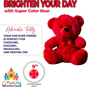 Plush Toys Wanderland Colorama Plus Strawberry Bear 9 inch – Soft Plush Stuffed Animal, Cuddly Pink Teddy Bear Toy, Small Collectible Plushie, Cute Decorative Plush for Gifting, Display, or Snuggling