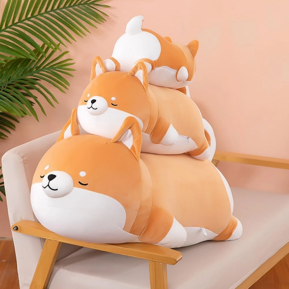 Plush Shiba Inu Toy Pillow Stuffed Animal Dog Akita Plush Pillow Toy Hugging Pillow for Kids and Girls(35cm/13.7in)
