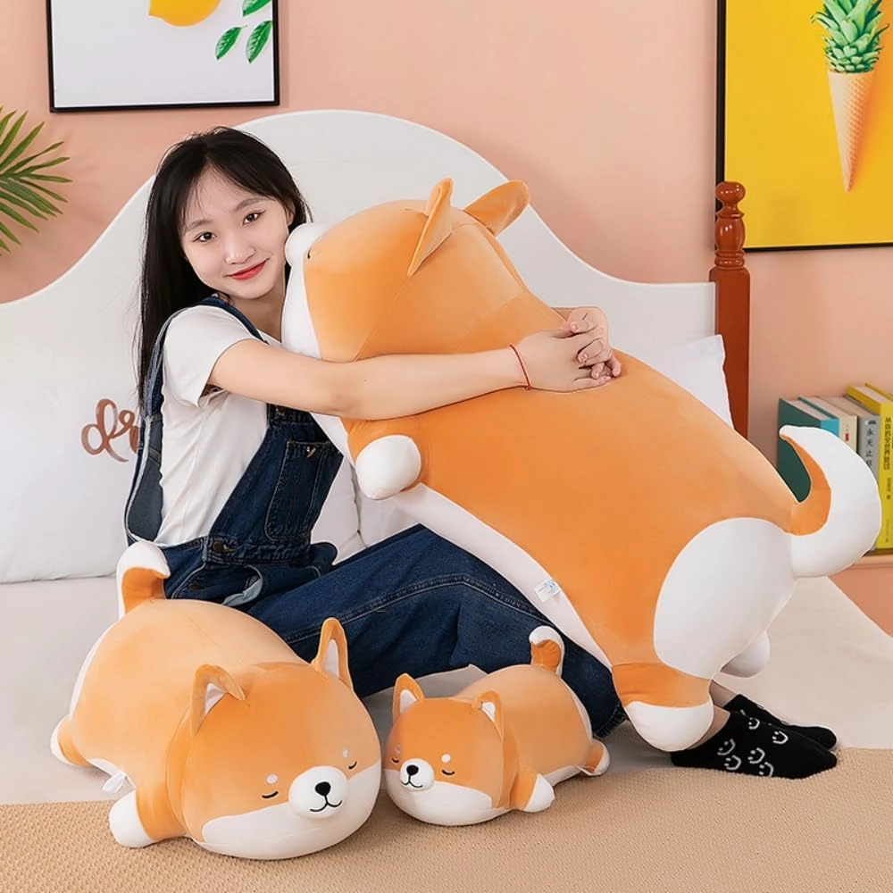 Plush Shiba Inu Toy Pillow Stuffed Animal Dog Akita Plush Pillow Toy Hugging Pillow for Kids and Girls(35cm/13.7in)