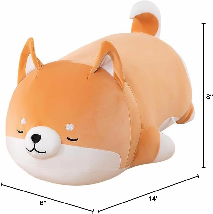 Plush Shiba Inu Toy Pillow Stuffed Animal Dog Akita Plush Pillow Toy Hugging Pillow for Kids and Girls(35cm/13.7in)