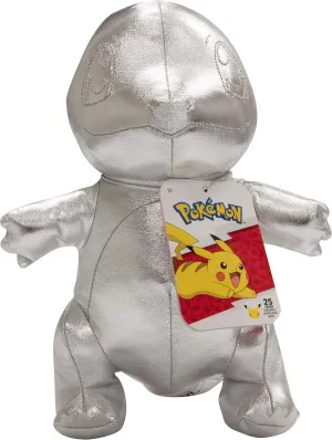Pokemon 8" Silver Charmander 25th Anniversary Plush - Limited Edition - Officially Licensed - Authentic Stuffed Animal Toy Figure - Easter Basket Stuffer Gift for Kids, Boys, Girls - 2 