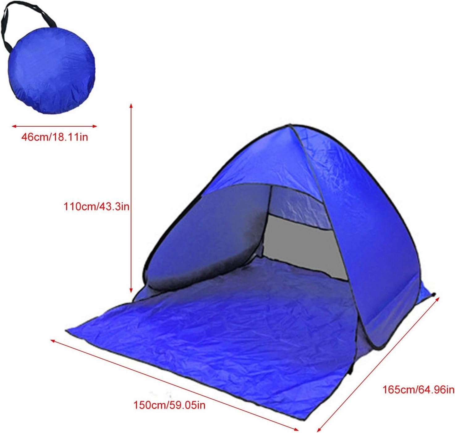 Portable Camping Tent Outdoor Automatic Quick Open Tent 2-3 Persons Beach Tent for Sun Shelter Travel Outdoor Hiking
