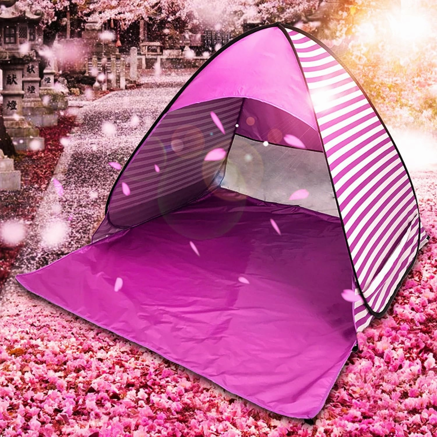 Portable Camping Tent Outdoor Automatic Quick Open Tent 2-3 Persons Beach Tent for Sun Shelter Travel Outdoor Hiking