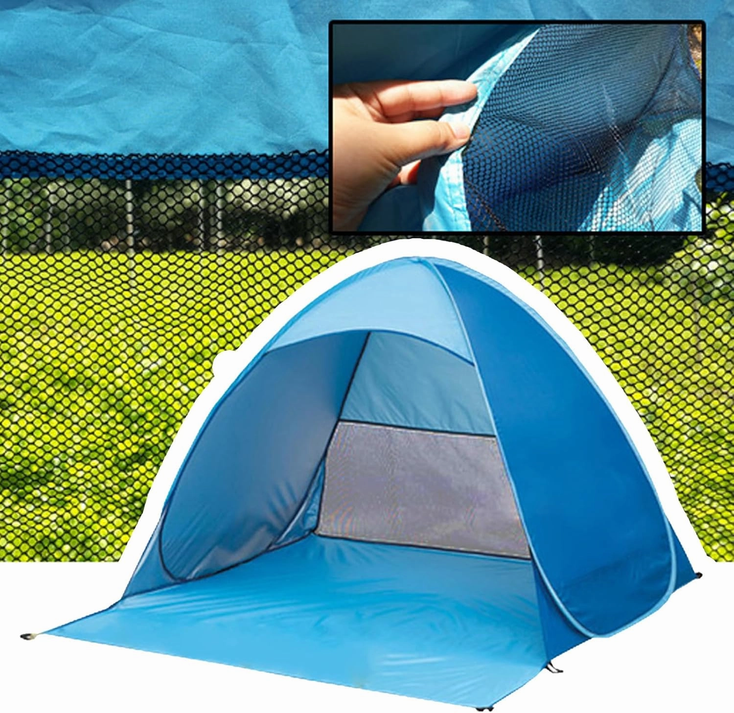 Portable Camping Tent Outdoor Automatic Quick Open Tent 2-3 Persons Beach Tent for Sun Shelter Travel Outdoor Hiking