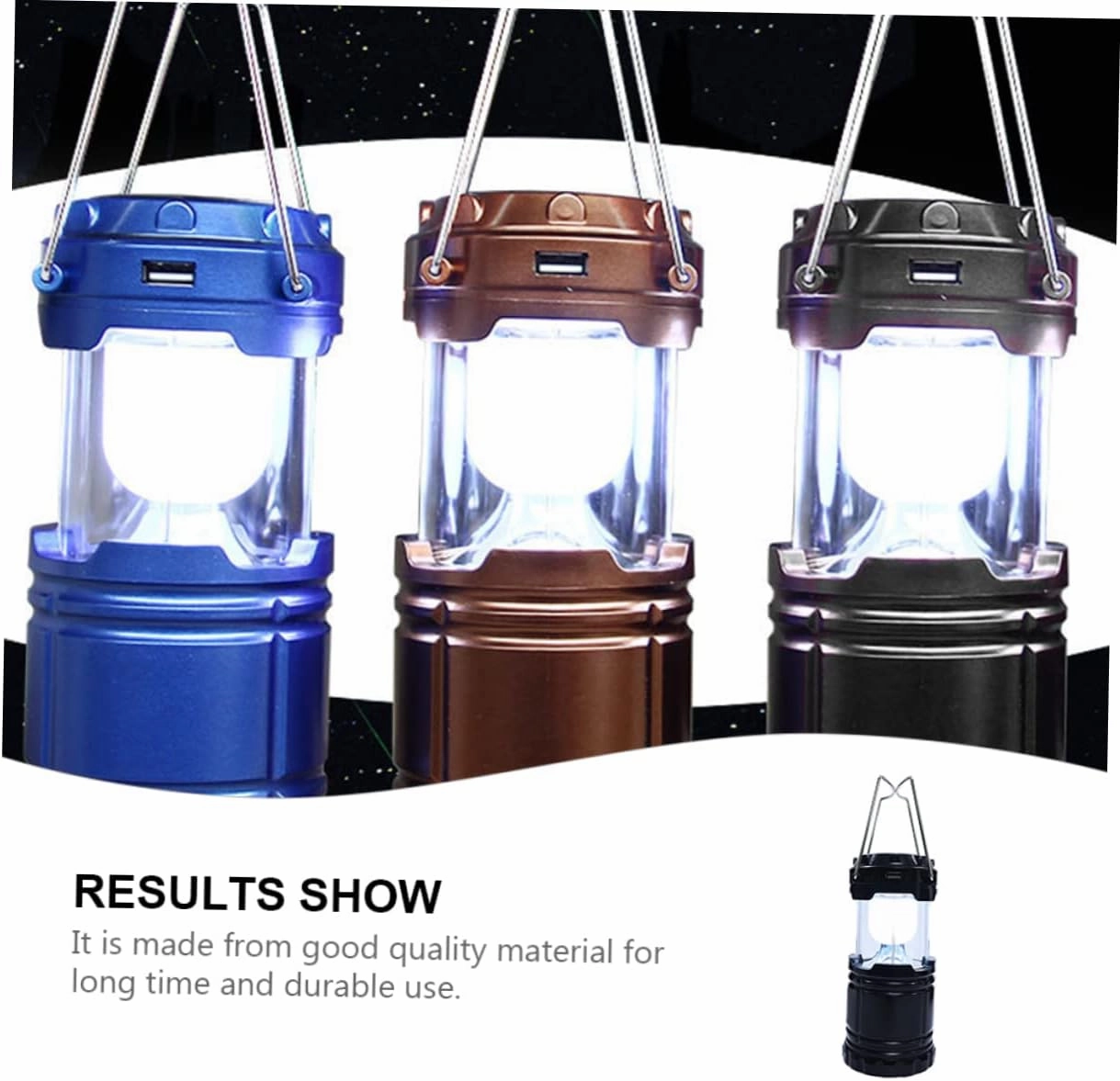 Portable Solar Camping Light Led Lantern for Tent Solar Emergency Lamp Camping Lighting Tool Black No Batteries Required