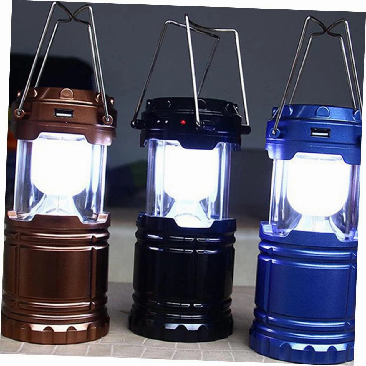 Portable Solar Camping Light Led Lantern for Tent Solar Emergency Lamp Camping Lighting Tool Black No Batteries Required