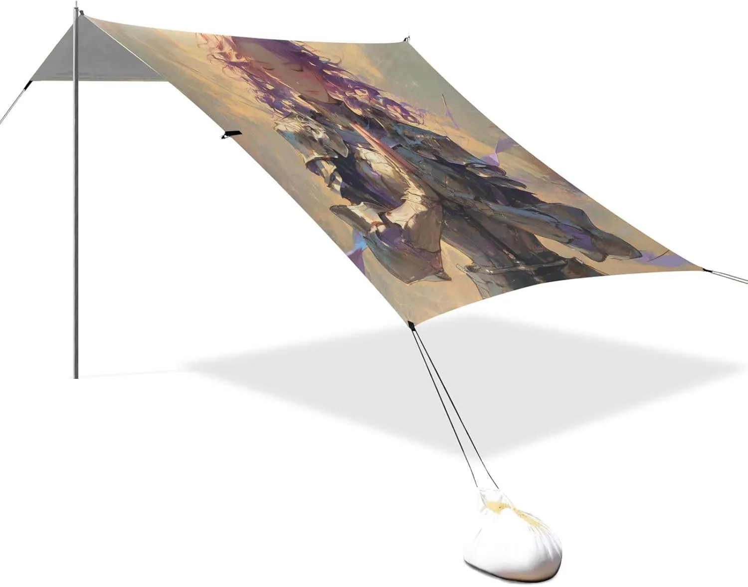 Powerful Knight Beach Cabana Tent UPF50  Waterproof Portable Sun Shelter with Sand Pockets for Family Trips, Picnics & Camping