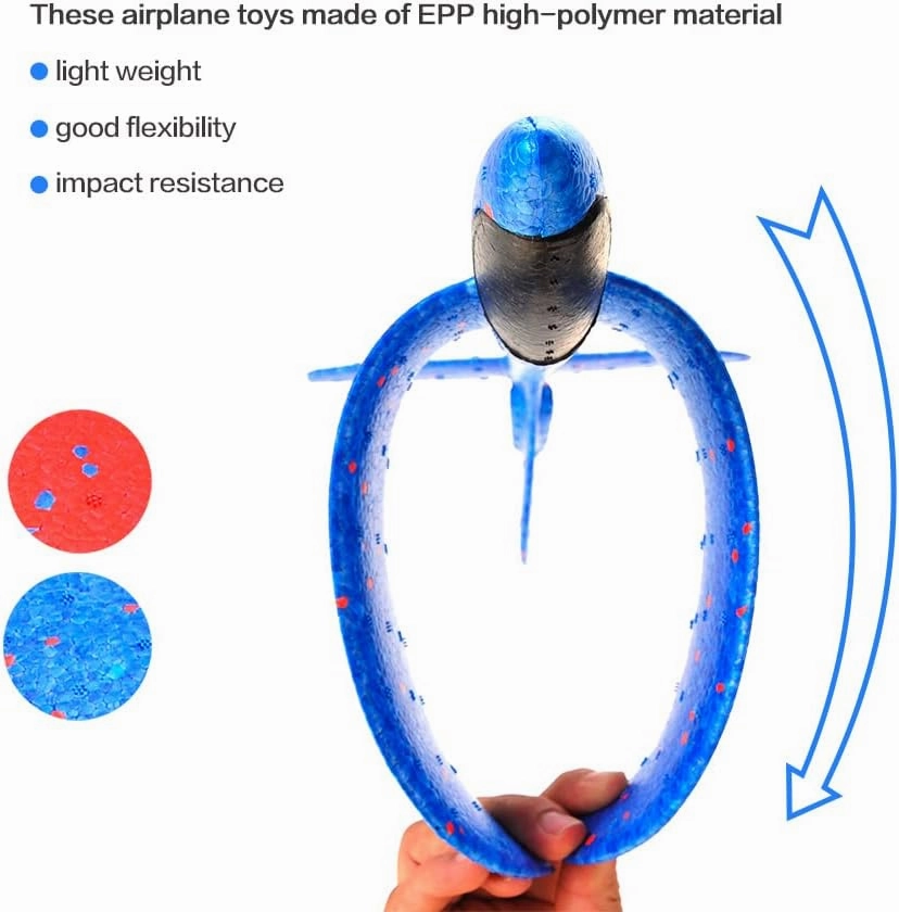 PowerTRC 17.5" Toy Throwing Foam Airplane | 4 Pack of Foam Gliding Airplane | Outdoor Sports Toys and Party Favors