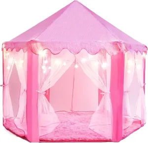 Princess Tent for Kids - 55" X 53" with Led Star Lights - Princess Toys - Toddler Play Tent Without Rug - Playhouse, Castle