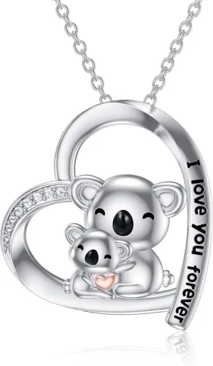PROESS Sterling Silver Animals Necklace Cute Pendant Necklace for Couples Sister Daughter Mother Birthday Jewelry Gifts
