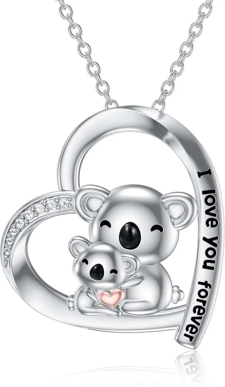 PROESS Sterling Silver Animals Necklace Cute Pendant Necklace for Couples Sister Daughter Mother Birthday Jewelry Gifts
