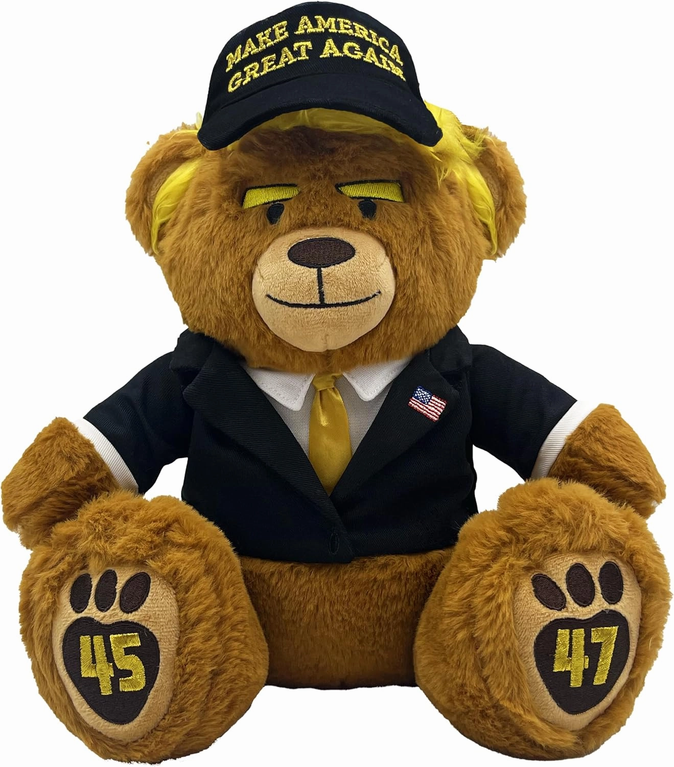 Proud Patriots 47th President Trump Black & Gold Teddy Bear - #1 Collectible Bear for Trump Supporters and Patriotic Americans | The #1 Trump Gifts 2025