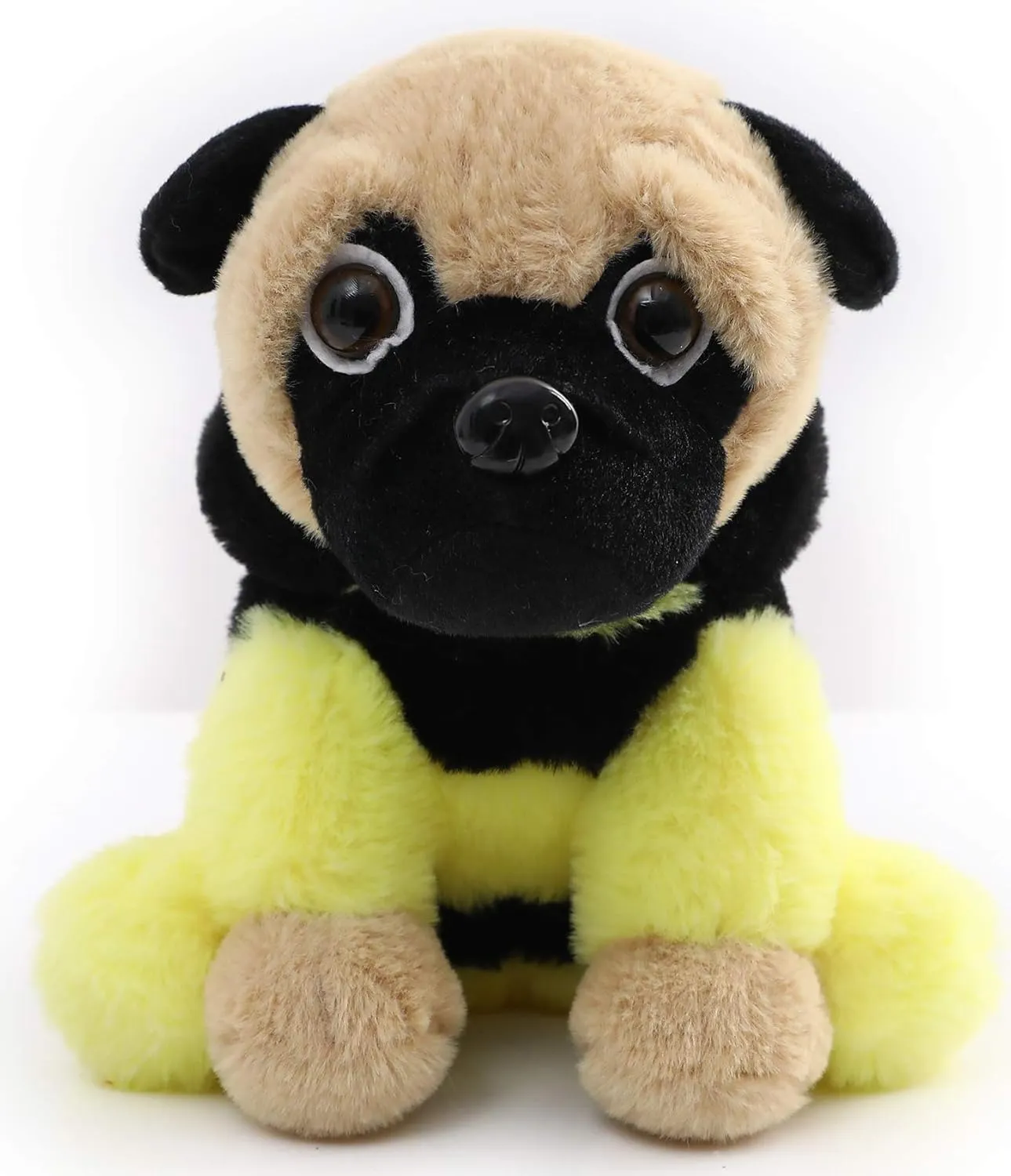 Pug Bumblebee Stuffed Animal Dog Wearing Bumble Bee Costume Plushies Pug Dressed as Funny Bumblebee Plush Toys for Kids Stuffed Puppy Animals Gift for Lover 12 Inch
