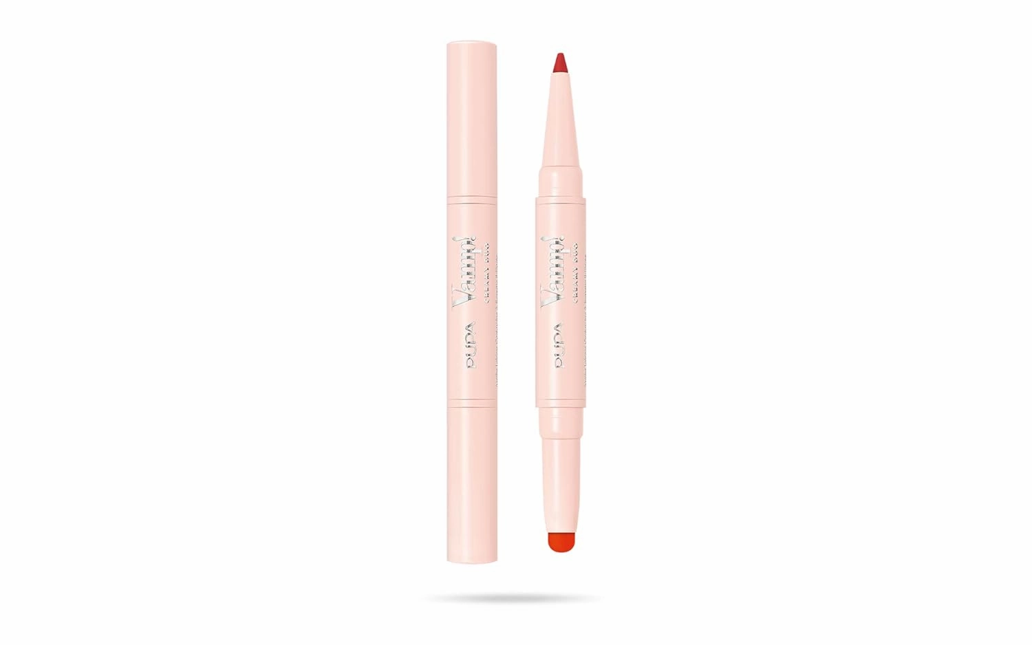 Pupa Milano Vamp! Creamy Duo, 011 Orange Red, 1 Pc - 2 in 1 Lipstick and Lip Pencil - Long Lasting - Lightweight - No-Transfer - Smooth Texture - Highly Pigmented