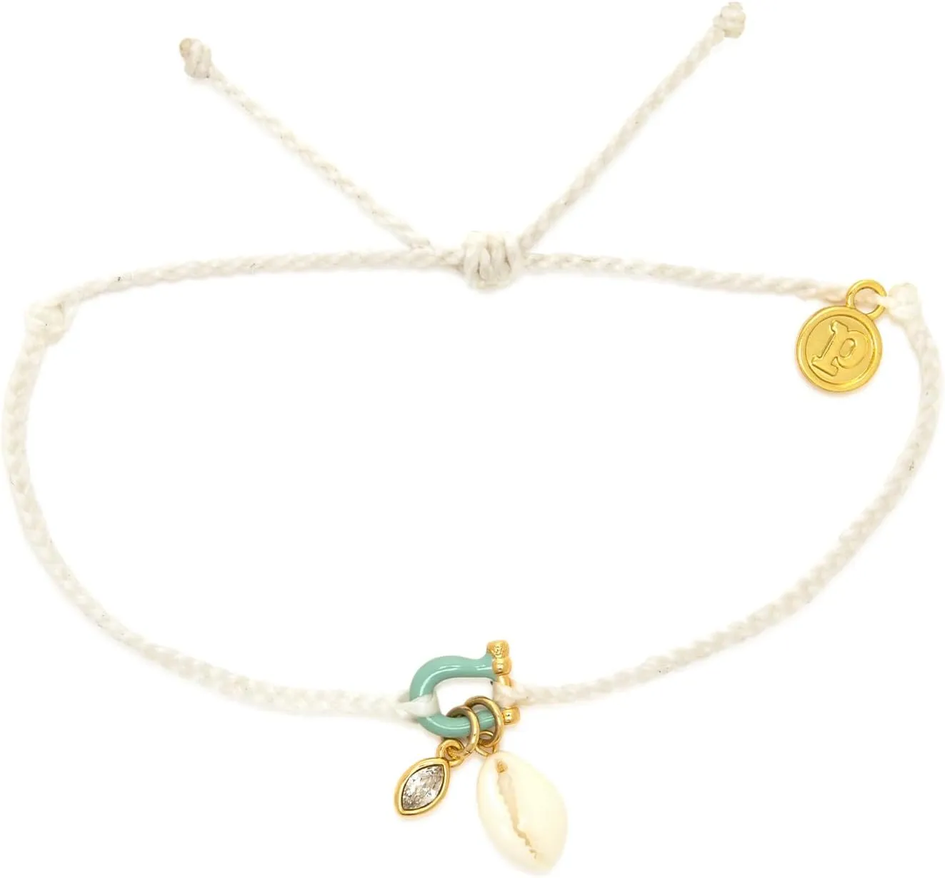 Pura Vida Bracelets Bonne Chance Cowrie Shell Charm Bracelet for Women - Natural