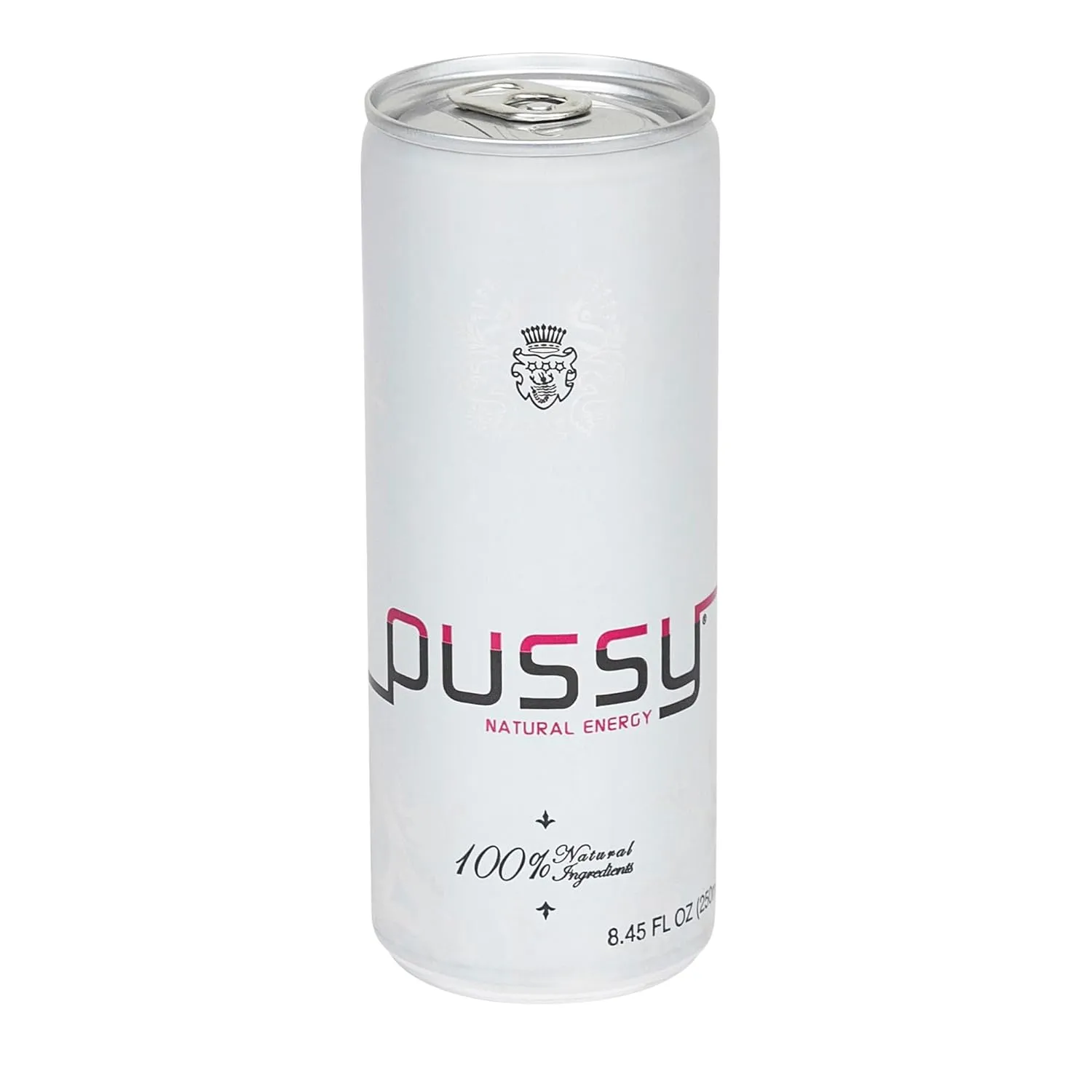 Pussy's Natural Energy Drink - Carbonated Energy Drinks Pack of 3-250ml - All Natural Caffeine Drinks - ILIOS Packaging.