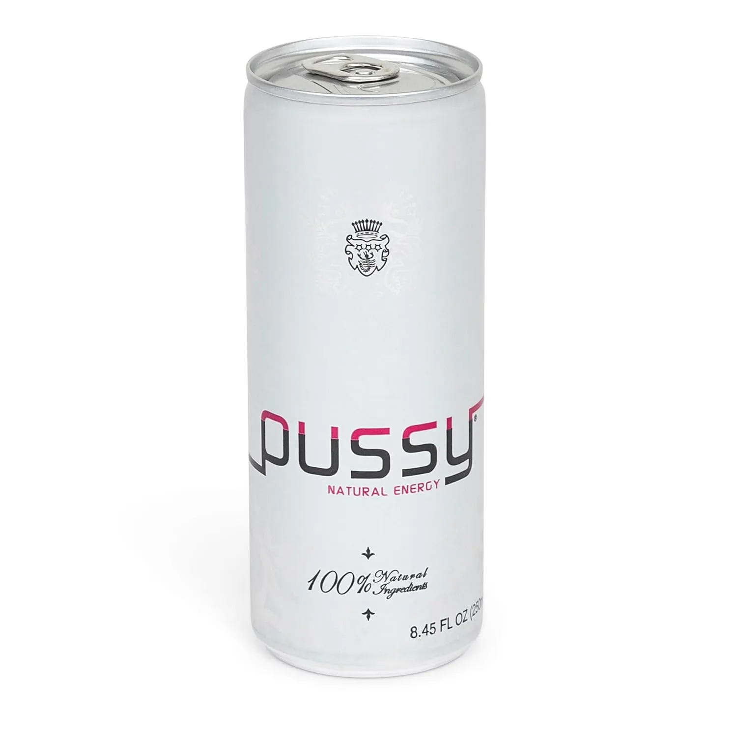 Pussy's Natural Energy Drink - Carbonated Energy Drinks Pack of 6-250ml - All Natural Caffeine Drinks - ILIOS Packaging.