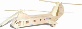 Puzzled 3D Puzzle Sea Knight Helicopter Wood Craft Construction Model Kit, Fun & Educational DIY Wooden Toy Assemble Model Unfinished Crafting Hobby Army Puzzle, Build & Paint for Decoration 79pc Pack