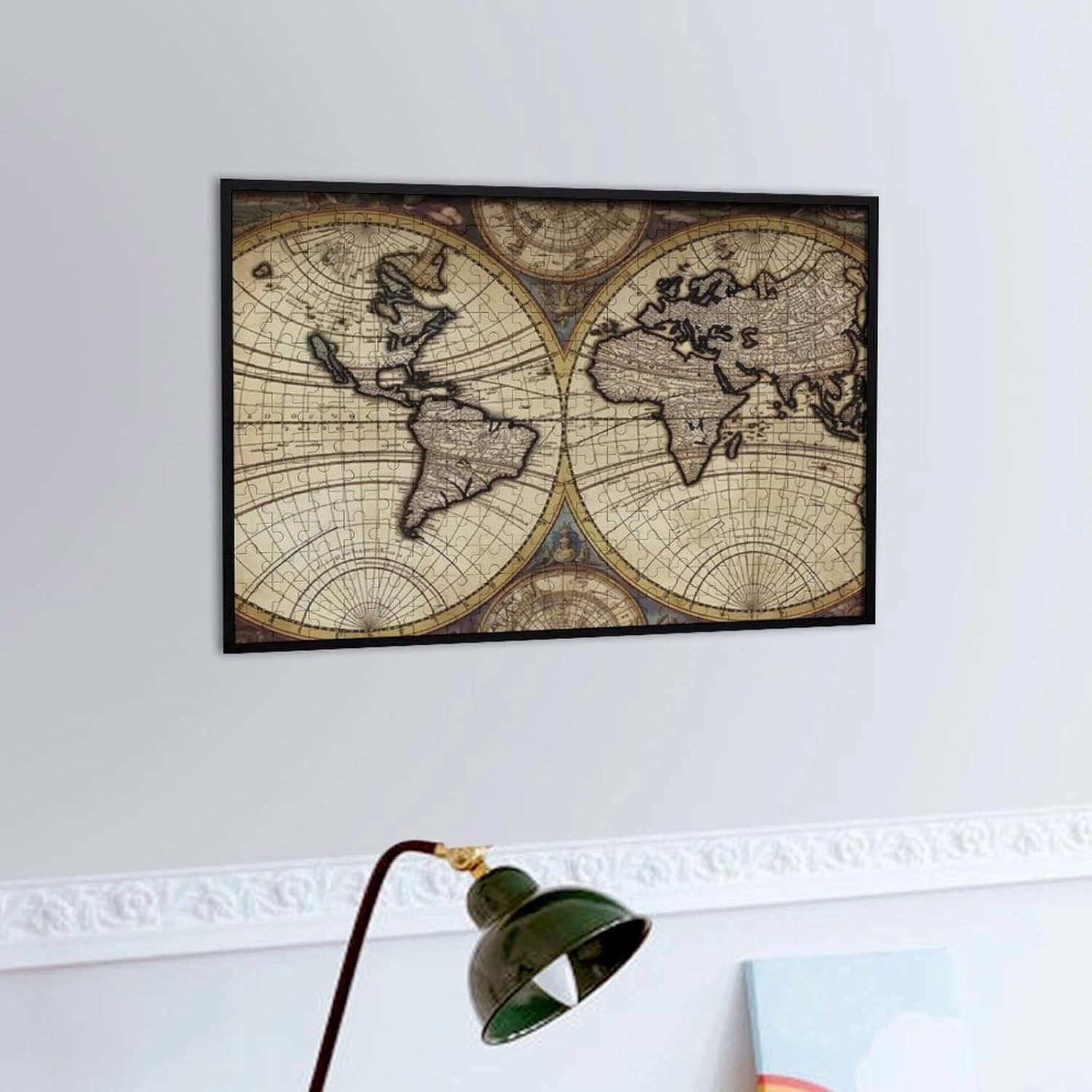 Puzzles 300 Pice Personalized Jigsaw Puzzles Ancient Map World Globe Photos Puzzle for Family Picture Puzzle for Adults Wedding Birthday
