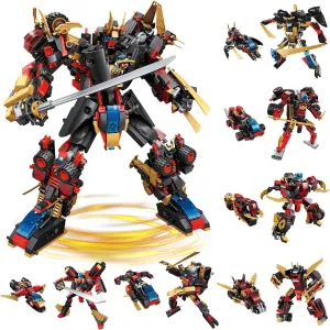 QLT QIAOLETONG 12 in 1 Transforming Mecha Robot Building Set,Mech Model Building Kit, 542 PCS Compatible with Lego Ninja Mech Warrior Cool Robots Toys Gift for Adults and Kids Boys 6 7 8 10 