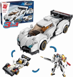 QMAN Building Blocks STEM Toy for Kids Age 6  Educational Creative Birthday Gift 3in1 Robot Toy Race Car Model Building Kit for 6-12