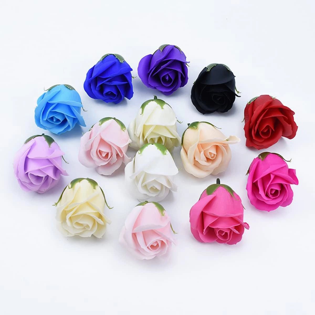 Queenbox 2x1.8in 10pcs Bath Soap Rose Flower, Plant Essential Oil Floral Scented Petals Mini Soaps for Birthday, Wedding, Party, 09