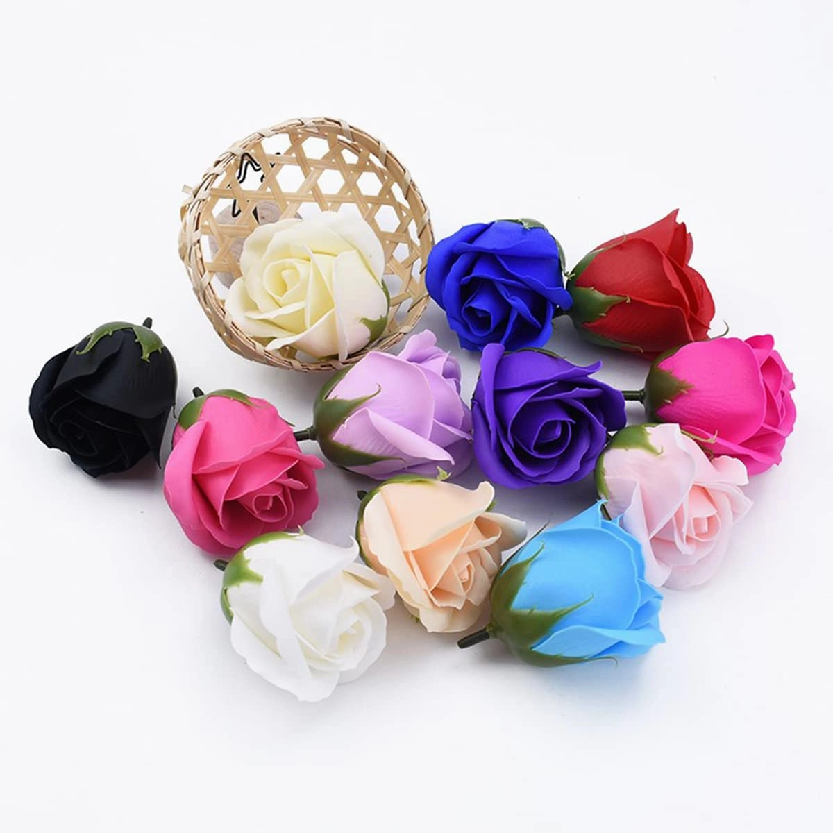 Queenbox 2x1.8in 10pcs Bath Soap Rose Flower, Plant Essential Oil Floral Scented Petals Mini Soaps for Birthday, Wedding, Party, 09