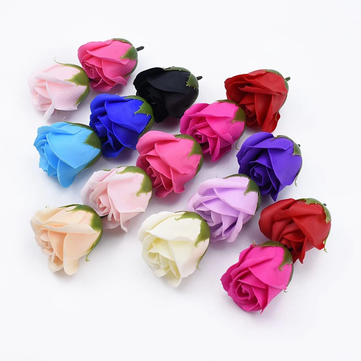Queenbox 2x1.8in 10pcs Bath Soap Rose Flower, Plant Essential Oil Floral Scented Petals Mini Soaps for Birthday, Wedding, Party, 09