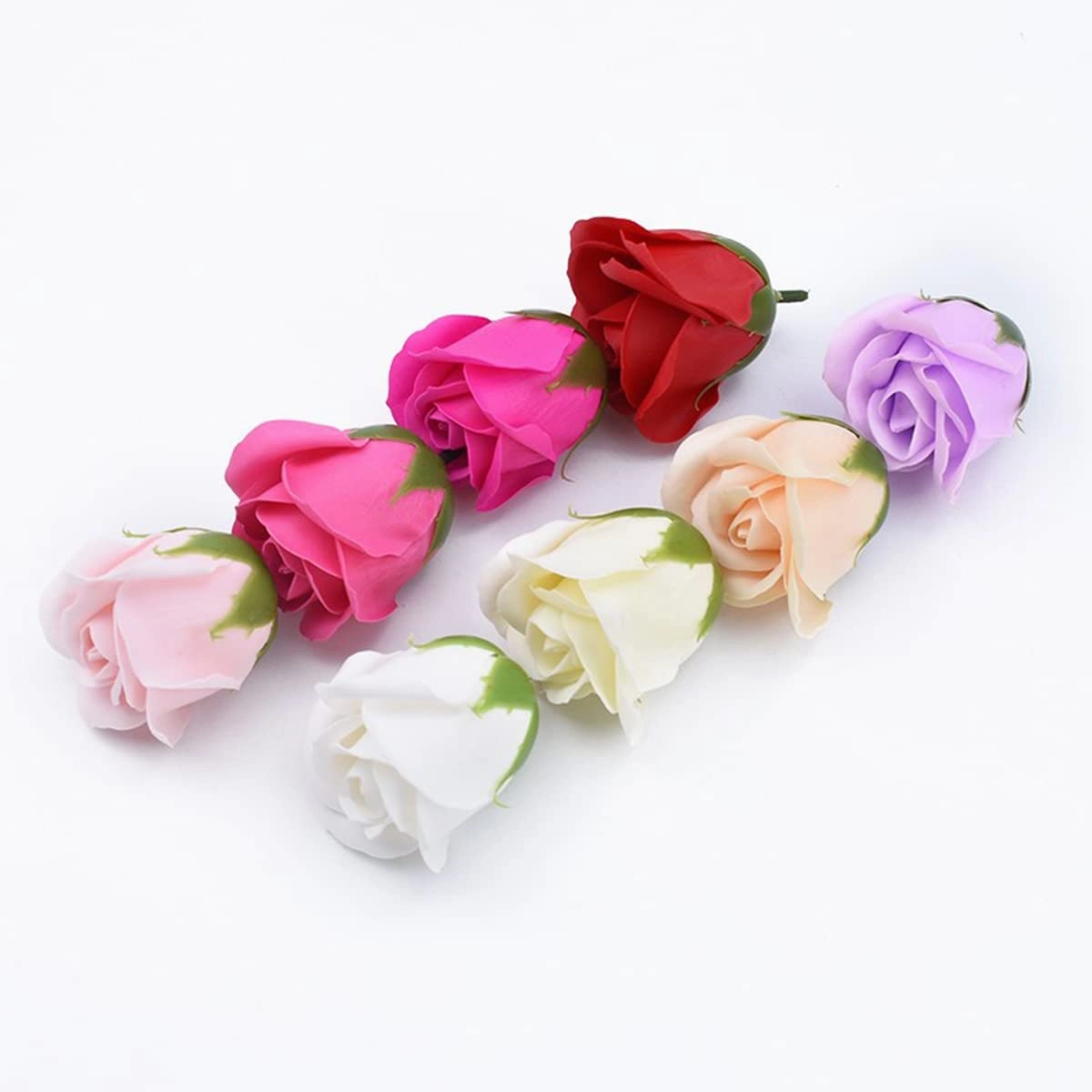 Queenbox 2x1.8in 10pcs Bath Soap Rose Flower, Plant Essential Oil Floral Scented Petals Mini Soaps for Birthday, Wedding, Party, 09