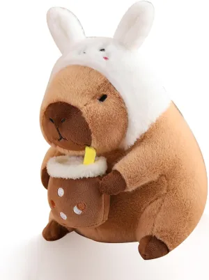 Rabbit Capybara Plush, Kids' Capybara Plush Toy Capybar Plush Toy Pillows, Cute Capybara Plush Pillow Rabbit Stuffed Aniamls Capybara Plushies Toys Gifts for Kids Girls Boys 16 inch