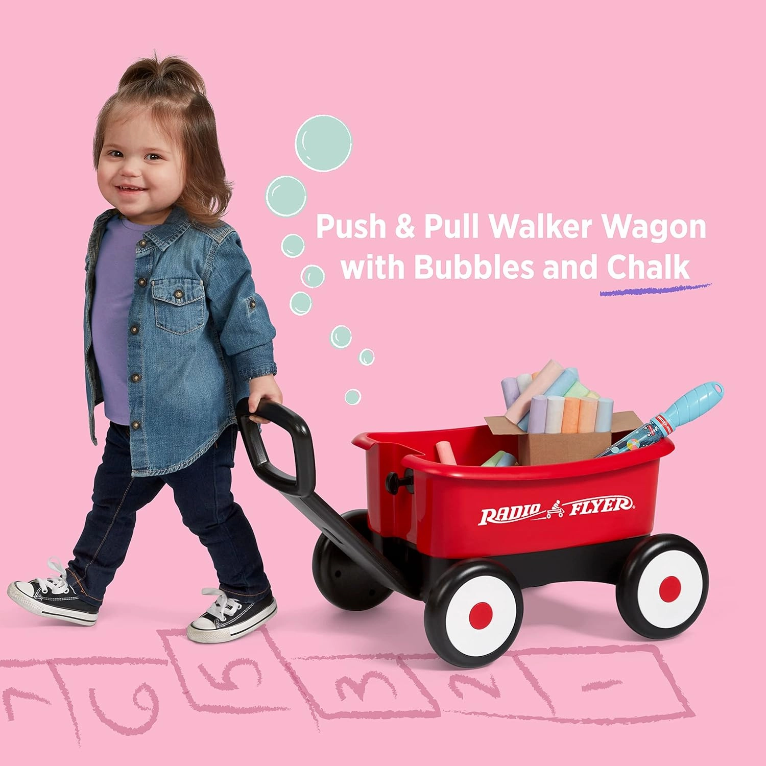 Radio Flyer My 1st Wagon with Beach and Garden Tools, 2-in-1 Wagon, Ages 1-4, Red