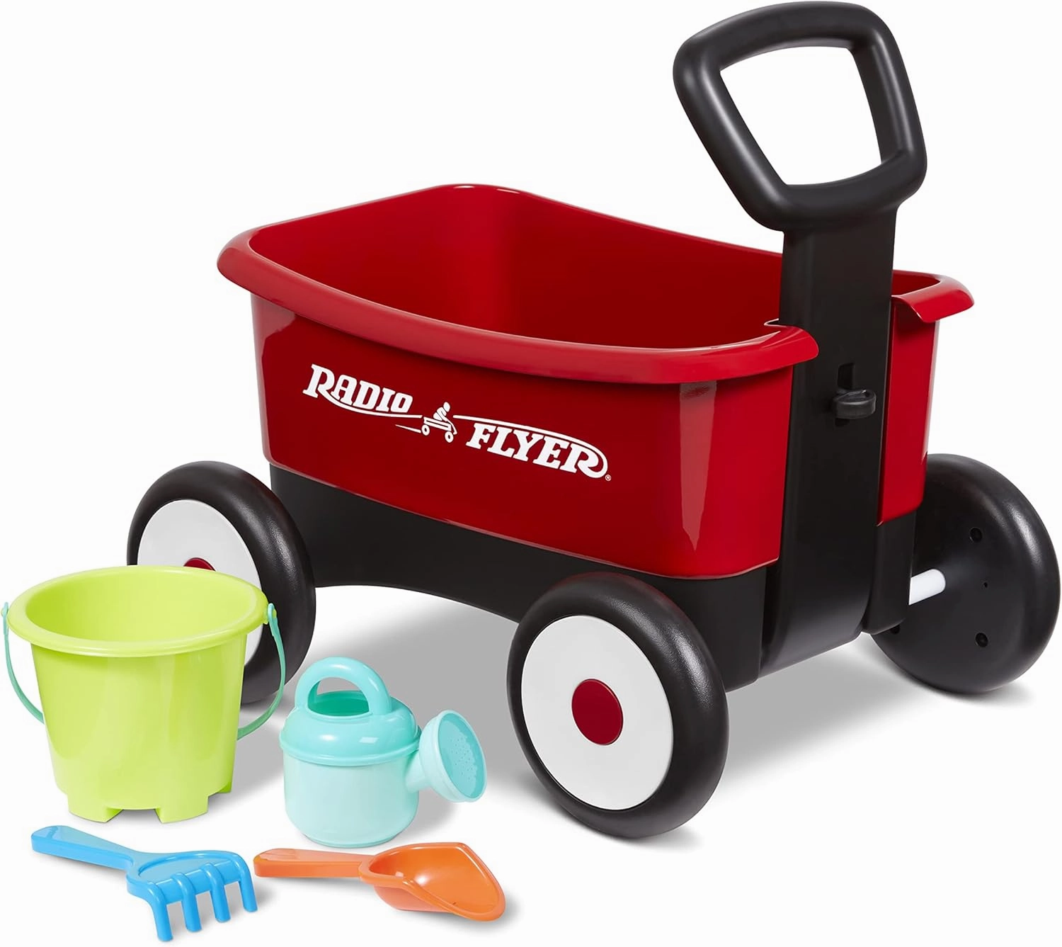 Radio Flyer My 1st Wagon with Beach and Garden Tools, 2-in-1 Wagon, Ages 1-4, Red