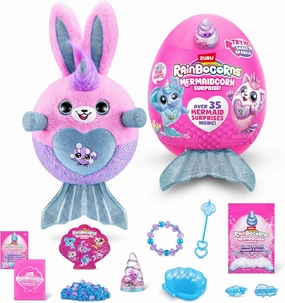 Rainbocorns Mermaidcorn (Bunny) by ZURU, Collectible Plush, Mermaid Surprises, Cuddle Plush Stuffed Animal, Surprise Egg, Stickers, Magic Sands & Bubble Mixture, for Girls 3  Up