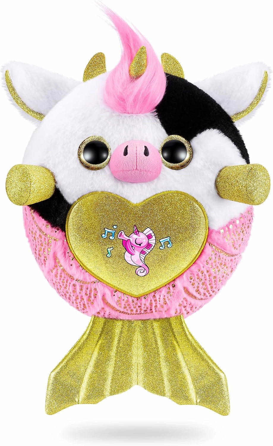 Rainbocorns Mermaidcorn (Cow) by ZURU, Collectible Plush, Mermaid Surprises, Cuddle Plush Stuffed Animal, Surprise Egg, Stickers, Magic Sands & Bubble Mixture, for Girls 3  Up