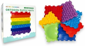 Rainbow Set of Sensory Massage Game Mat for Kids - Orthopedic Puzzle Floor Mats