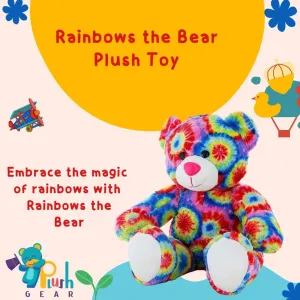 Rainbows The Bear 16 inch Soft Stuffed Animal Toy – Colorful Rainbow Teddy Bear for Kids, Cuddly Plush Gift for Girls and Boys, Adorable Hug Buddy for Birthdays, Holidays, or Bedtime