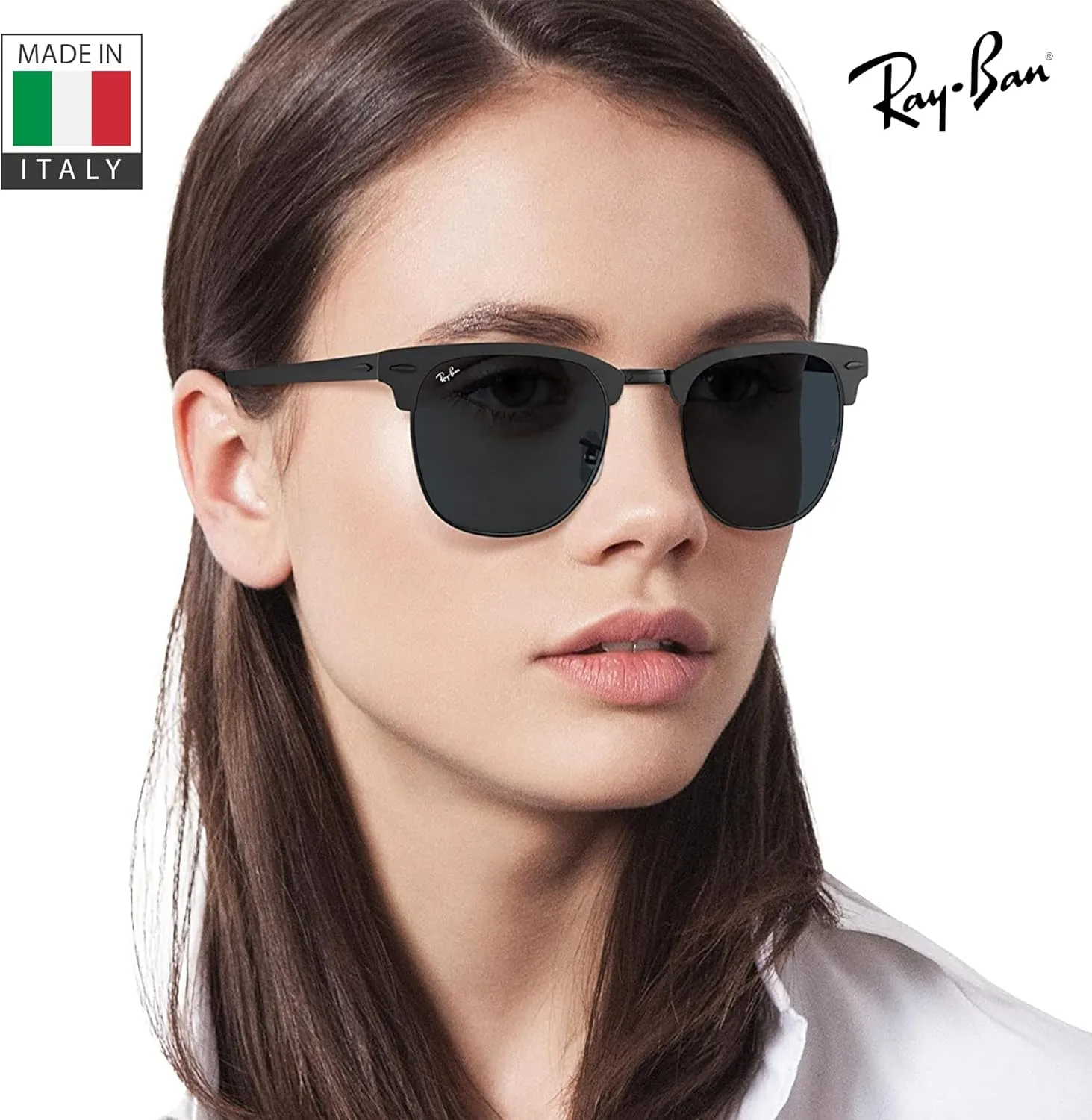 Ray-Ban RB3716 CLUBMASTER Metal Square Shape Sunglasses With Eyewear Kit Bundle - Adjustable Nose Pads - Square Sunglasses
