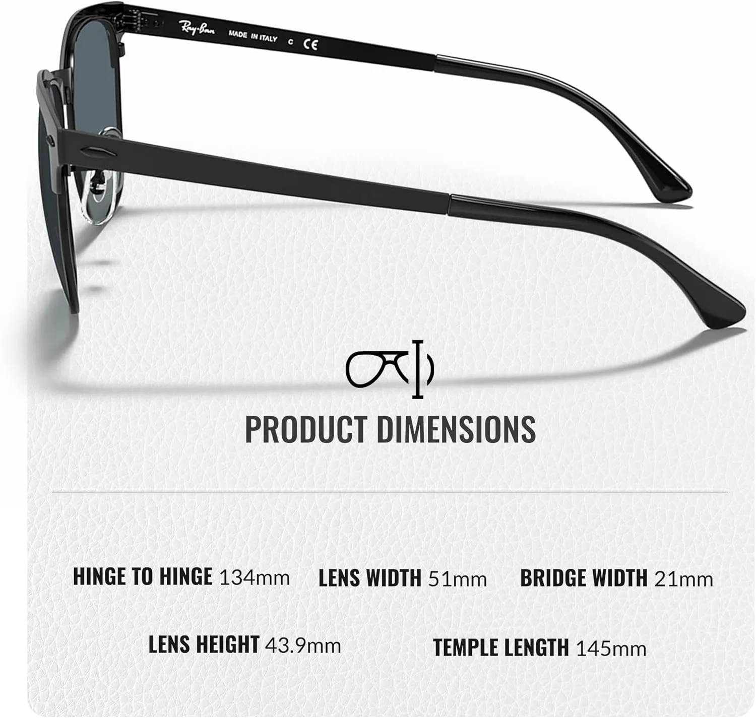 Ray-Ban RB3716 CLUBMASTER Metal Square Shape Sunglasses With Eyewear Kit Bundle - Adjustable Nose Pads - Square Sunglasses