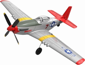 RC Plane P51D Mustang Remote Control Airplane Fighter Toys,2.4GHz 6-axis Gyro Stabilizer RC Airplane RTF Glider Aircraft Plane with 2 Batteries,Easy to Fly for Adults Kids Beginners Boys