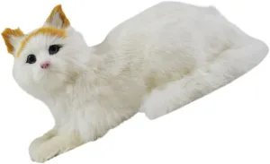 Realistic Plush Cat Figurine Soft Adornment for Home Present for Birthdays Holidays Cute Simulation Animal for Sofa Bed Random Color