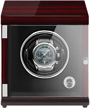 Rechargeable Vertical Watch Winder for Automatic Watches, Single Shaker, Ultra-Quiet Motor, 5-Speed Control, Light-Sensitive LED, 64-Piano Paint Finish