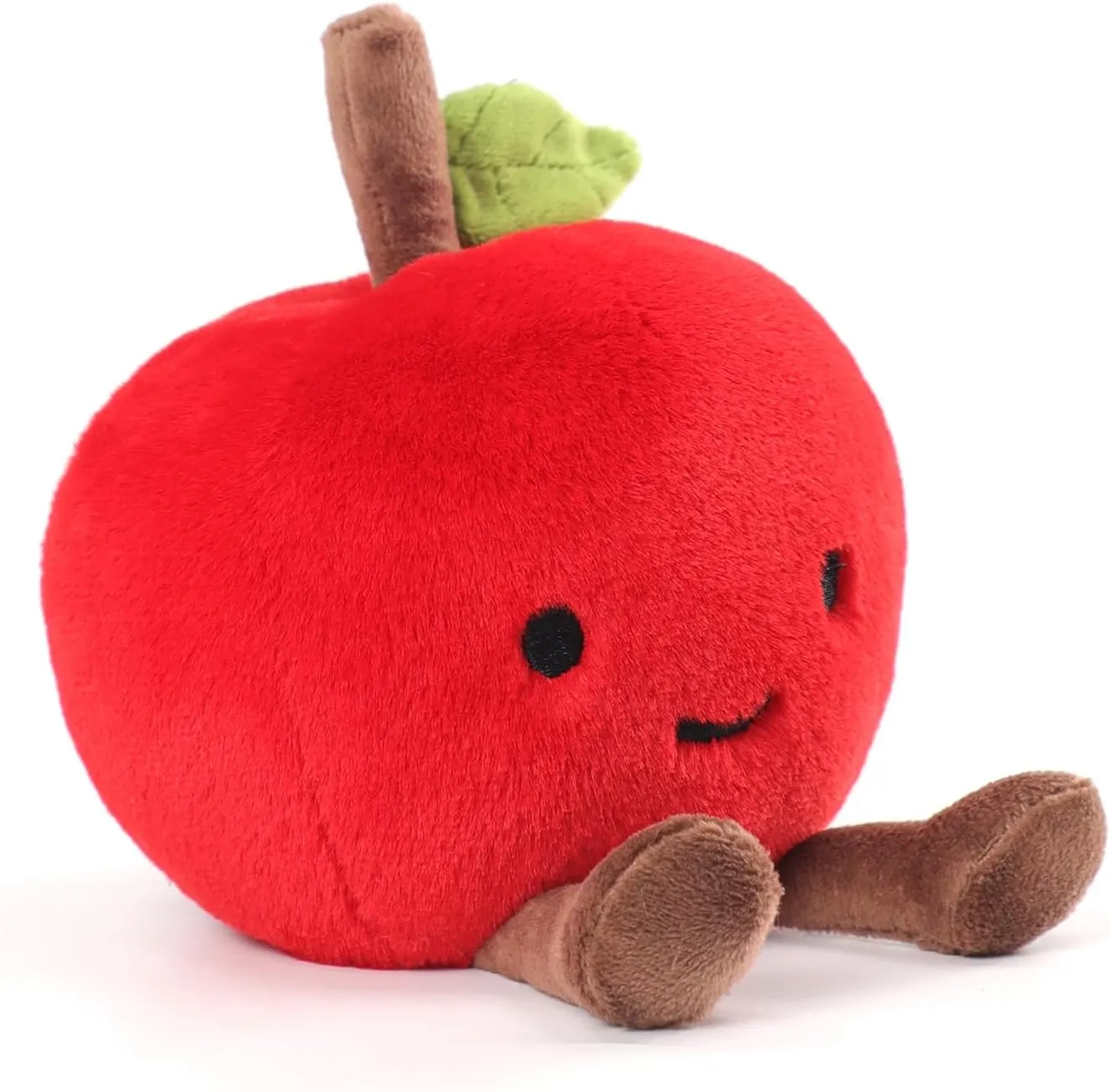 RECUR Apple Fruit Stuffed Animals Toy,Soft Fruit Plush,Cute Apple Plushie 8 Inches,Adorable Gift for All Ages