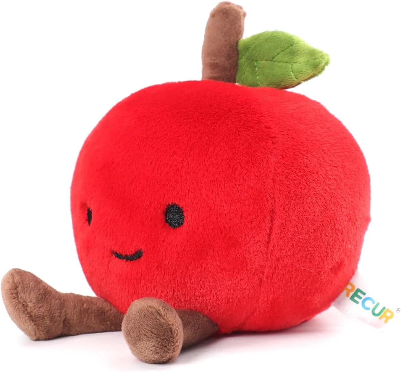 RECUR Apple Fruit Stuffed Animals Toy,Soft Fruit Plush,Cute Apple Plushie 8 Inches,Adorable Gift for All Ages