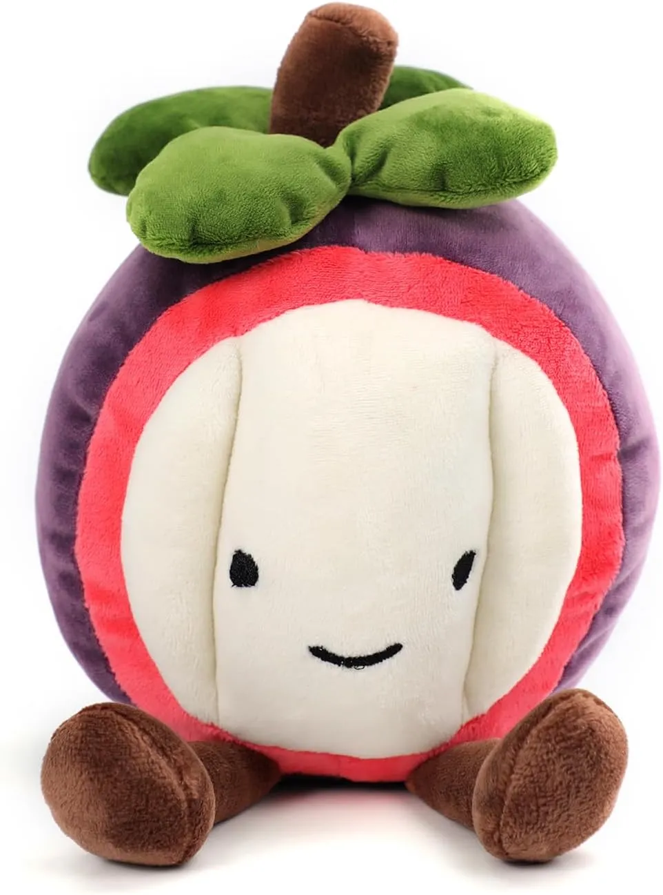 RECUR Mangosteen Stuffed Toy,Soft Fruit Plush,10 Inches