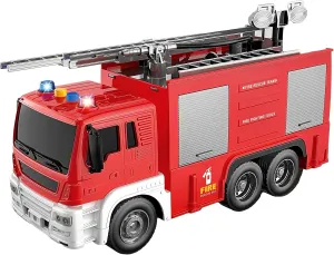 Red Fire Truck Toy 1:16 Toy Car Fire Engine Truck with Lights and Sounds City Red Inertia Fire Truck Toy for Toddlers Kids 3  Car Model